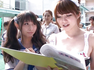 Suit japanese teenies gangbanging favourable stud